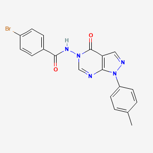 molecular formula C19H14BrN5O2 B2801308 4-bromo-N-(4-oxo-1-(p-tolyl)-1H-pyrazolo[3,4-d]pyrimidin-5(4H)-yl)benzamide CAS No. 899737-23-6
