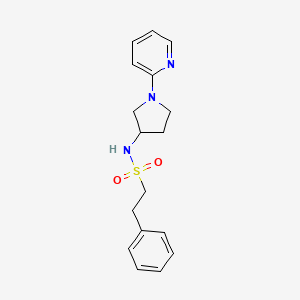 molecular formula C17H21N3O2S B2801311 2-phenyl-N-(1-(pyridin-2-yl)pyrrolidin-3-yl)ethanesulfonamide CAS No. 1788677-47-3