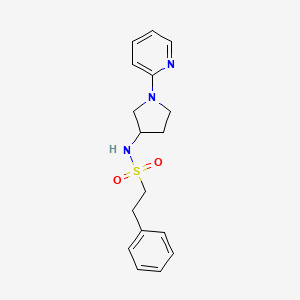 molecular formula C17H21N3O2S B2801311 2-苯基-N-(1-(吡啶-2-基)吡咯烷-3-基)乙磺酰胺 CAS No. 1788677-47-3