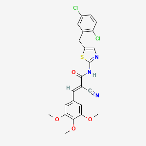 (E)-2-cyano-N-[5-[(2,5-dichlorophenyl)methyl]-1,3-thiazol-2-yl]-3-(3,4,5-trimethoxyphenyl)prop-2-enamide