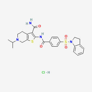 2-(4-(Indolin-1-ylsulfonyl)benzamido)-6-isopropyl-4,5,6,7-tetrahydrothieno[2,3-c]pyridine-3-carboxamide hydrochloride