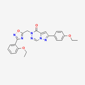 N-cycloheptyl-3-{[2-(3-fluorophenyl)pyrimidin-4-yl]oxy}benzamide