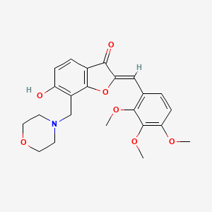 molecular formula C23H25NO7 B2801336 (Z)-6-羟基-7-(吗啉甲基)-2-(2,3,4-三甲氧基苯甲亚甲基)苯并呋喃-3(2H)-酮 CAS No. 859663-78-8