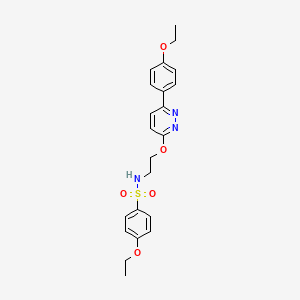 molecular formula C22H25N3O5S B2801337 4-ethoxy-N-(2-((6-(4-ethoxyphenyl)pyridazin-3-yl)oxy)ethyl)benzenesulfonamide CAS No. 920213-80-5