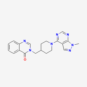 molecular formula C20H21N7O B2801338 3-[[1-(1-Methylpyrazolo[3,4-d]pyrimidin-4-yl)piperidin-4-yl]methyl]quinazolin-4-one CAS No. 2415564-19-9