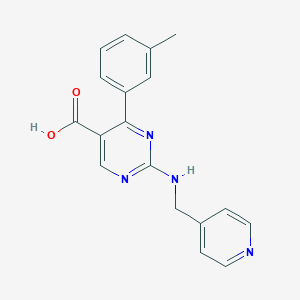 4-(3-Methylphenyl)-2-[(pyridin-4-ylmethyl)amino]pyrimidine-5-carboxylic acid