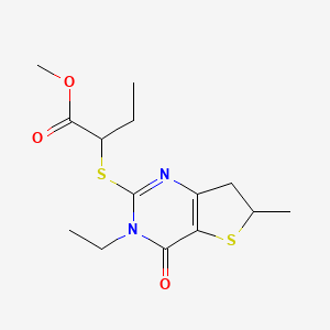 Methyl 2-[(3-ethyl-6-methyl-4-oxo-6,7-dihydrothieno[3,2-d]pyrimidin-2-yl)sulfanyl]butanoate