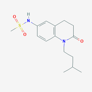 molecular formula C15H22N2O3S B2801358 N-(1-isopentyl-2-oxo-1,2,3,4-tetrahydroquinolin-6-yl)methanesulfonamide CAS No. 941955-73-3