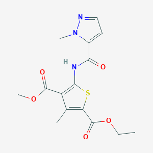 molecular formula C15H17N3O5S B280136 2-ethyl 4-methyl 3-methyl-5-{[(1-methyl-1H-pyrazol-5-yl)carbonyl]amino}-2,4-thiophenedicarboxylate 