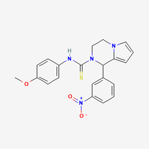 molecular formula C21H20N4O3S B2801362 N-(4-methoxyphenyl)-1-(3-nitrophenyl)-3,4-dihydropyrrolo[1,2-a]pyrazine-2(1H)-carbothioamide CAS No. 393830-65-4