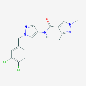 molecular formula C16H15Cl2N5O B280137 N-[1-(3,4-dichlorobenzyl)-1H-pyrazol-4-yl]-1,3-dimethyl-1H-pyrazole-4-carboxamide 