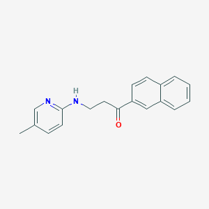 molecular formula C19H18N2O B2801370 3-[(5-Methyl-2-pyridinyl)amino]-1-(2-naphthyl)-1-propanone CAS No. 882073-40-7