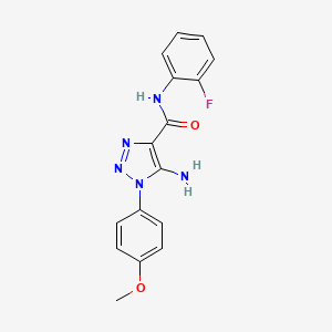 molecular formula C16H14FN5O2 B2801376 5-氨基-N-(2-氟苯基)-1-(4-甲氧基苯基)-1H-1,2,3-三唑-4-甲酰胺 CAS No. 727662-38-6