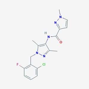 molecular formula C17H17ClFN5O B280138 N-[1-(2-chloro-6-fluorobenzyl)-3,5-dimethyl-1H-pyrazol-4-yl]-1-methyl-1H-pyrazole-3-carboxamide 