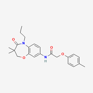molecular formula C23H28N2O4 B2801381 N-(3,3-dimethyl-4-oxo-5-propyl-2,3,4,5-tetrahydrobenzo[b][1,4]oxazepin-8-yl)-2-(p-tolyloxy)acetamide CAS No. 921567-71-7