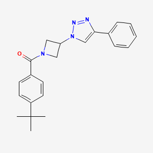 molecular formula C22H24N4O B2801383 (4-(tert-butyl)phenyl)(3-(4-phenyl-1H-1,2,3-triazol-1-yl)azetidin-1-yl)methanone CAS No. 2034283-80-0