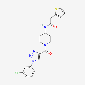 N-(1-(1-(3-chlorophenyl)-1H-1,2,3-triazole-4-carbonyl)piperidin-4-yl)-2-(thiophen-2-yl)acetamide