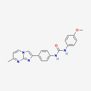molecular formula C21H19N5O2 B2801395 1-(4-Methoxyphenyl)-3-(4-(7-methylimidazo[1,2-a]pyrimidin-2-yl)phenyl)urea CAS No. 923186-67-8