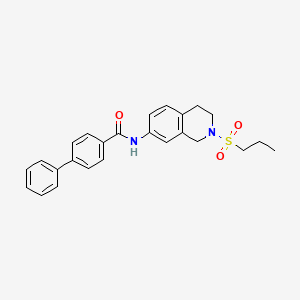 molecular formula C25H26N2O3S B2801396 N-(2-(propylsulfonyl)-1,2,3,4-tetrahydroisoquinolin-7-yl)-[1,1'-biphenyl]-4-carboxamide CAS No. 954709-19-4