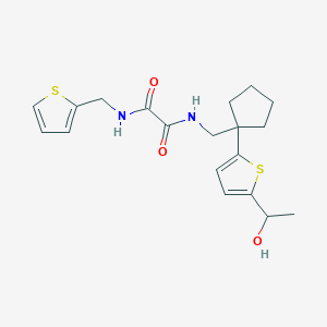 molecular formula C19H24N2O3S2 B2801399 N1-((1-(5-(1-hydroxyethyl)thiophen-2-yl)cyclopentyl)methyl)-N2-(thiophen-2-ylmethyl)oxalamide CAS No. 2034492-01-6