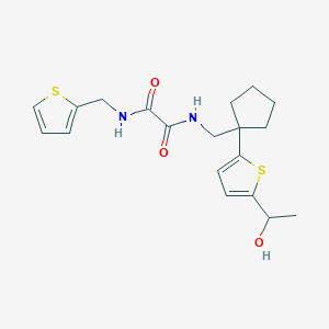 molecular formula C19H24N2O3S2 B2801399 N1-((1-(5-(1-羟基乙基)噻吩-2-基)环戊基)甲基)-N2-(噻吩-2-基甲基)草酰胺 CAS No. 2034492-01-6