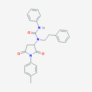 molecular formula C26H25N3O3 B280140 1-[1-(4-Methylphenyl)-2,5-dioxopyrrolidin-3-yl]-3-phenyl-1-(2-phenylethyl)urea 