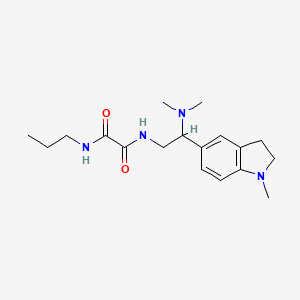 molecular formula C18H28N4O2 B2801400 N1-(2-(dimethylamino)-2-(1-methylindolin-5-yl)ethyl)-N2-propyloxalamide CAS No. 922035-40-3
