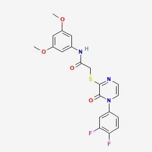 2-((4-(3,4-difluorophenyl)-3-oxo-3,4-dihydropyrazin-2-yl)thio)-N-(3,5-dimethoxyphenyl)acetamide