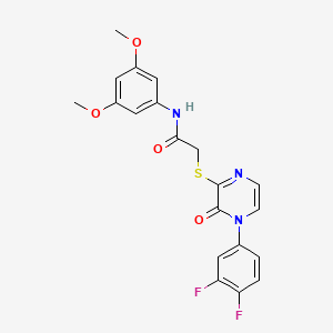 molecular formula C20H17F2N3O4S B2801403 2-((4-(3,4-二氟苯基)-3-氧代-3,4-二氢吡嗪-2-基)硫)-N-(3,5-二甲氧基苯基)乙酰胺 CAS No. 899759-83-2