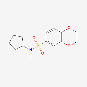 molecular formula C14H19NO4S B2801405 N-cyclopentyl-N-methyl-2,3-dihydro-1,4-benzodioxine-6-sulfonamide CAS No. 1010227-54-9