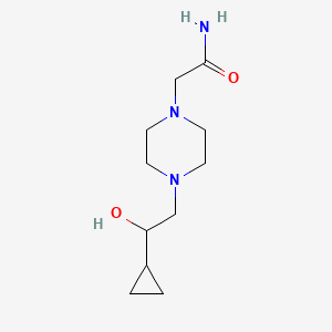 molecular formula C11H21N3O2 B2801409 2-(4-(2-Cyclopropyl-2-hydroxyethyl)piperazin-1-yl)acetamide CAS No. 1396849-90-3