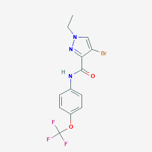 molecular formula C13H11BrF3N3O2 B280141 4-bromo-1-ethyl-N-[4-(trifluoromethoxy)phenyl]-1H-pyrazole-3-carboxamide 