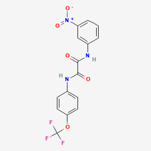 molecular formula C15H10F3N3O5 B2801415 N1-(3-nitrophenyl)-N2-(4-(trifluoromethoxy)phenyl)oxalamide CAS No. 941963-83-3
