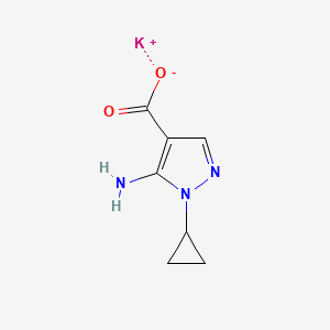 molecular formula C7H8KN3O2 B2801418 Potassium;5-amino-1-cyclopropylpyrazole-4-carboxylate CAS No. 2243507-91-5