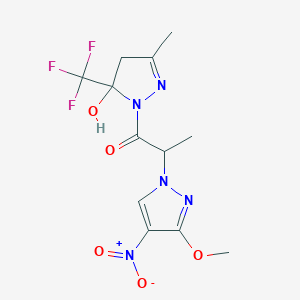 1-(2-{4-nitro-3-methoxy-1H-pyrazol-1-yl}propanoyl)-3-methyl-5-(trifluoromethyl)-4,5-dihydro-1H-pyrazol-5-ol