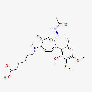 molecular formula C27H34N2O7 B2801426 (S)-6-((7-acetamido-1,2,3-trimethoxy-9-oxo-5,6,7,9-tetrahydrobenzo[a]heptalen-10-yl)amino)hexanoic acid CAS No. 750550-29-9
