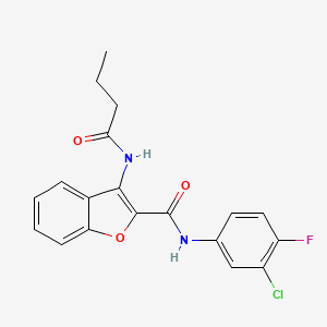 molecular formula C19H16ClFN2O3 B2801433 3-butyramido-N-(3-chloro-4-fluorophenyl)benzofuran-2-carboxamide CAS No. 888463-28-3
