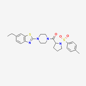 (4-(6-Ethylbenzo[d]thiazol-2-yl)piperazin-1-yl)(1-tosylpyrrolidin-2-yl)methanone