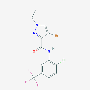 molecular formula C13H10BrClF3N3O B280144 4-bromo-N-[2-chloro-5-(trifluoromethyl)phenyl]-1-ethyl-1H-pyrazole-3-carboxamide 