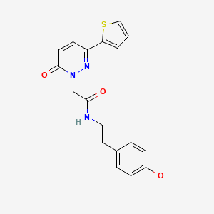 molecular formula C19H19N3O3S B2801445 N-(2-(4-甲氧基苯基)乙基)-2-(6-氧代-3-噻吩-2-基吡啶并[1,2,4]嘧啶-1-基)乙酰胺 CAS No. 899989-50-5
