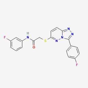 molecular formula C19H13F2N5OS B2801449 N-(3-fluorophenyl)-2-((3-(4-fluorophenyl)-[1,2,4]triazolo[4,3-b]pyridazin-6-yl)thio)acetamide CAS No. 852373-86-5