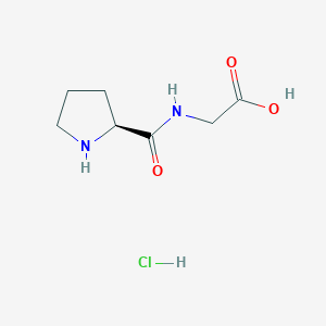 molecular formula C7H13ClN2O3 B2801460 2-{[(2S)-pyrrolidin-2-yl]formamido}acetic acid hydrochloride CAS No. 885459-11-0