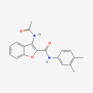 molecular formula C19H18N2O3 B2801461 3-乙酰氨基-N-(3,4-二甲基苯基)苯并呋喃-2-甲酰胺 CAS No. 888454-17-9