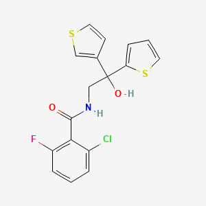 2-chloro-6-fluoro-N-(2-hydroxy-2-(thiophen-2-yl)-2-(thiophen-3-yl)ethyl)benzamide