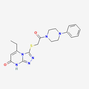 5-ethyl-3-((2-oxo-2-(4-phenylpiperazin-1-yl)ethyl)thio)-[1,2,4]triazolo[4,3-a]pyrimidin-7(8H)-one