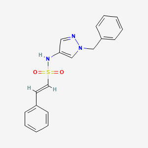 molecular formula C18H17N3O2S B2801476 (E)-N-(1-苄基吡唑-4-基)-2-苯乙烯磺酰胺 CAS No. 1390808-79-3