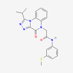 molecular formula C21H21N5O2S B2801480 2-(1-异丙基-4-氧代[1,2,4]三唑并[4,3-a]喹喔啉-5(4H)-基)-N-[3-(甲硫基)苯基]乙酰胺 CAS No. 1357729-38-4
