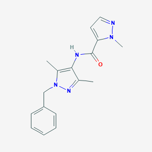 molecular formula C17H19N5O B280149 N-(1-benzyl-3,5-dimethyl-1H-pyrazol-4-yl)-1-methyl-1H-pyrazole-5-carboxamide 