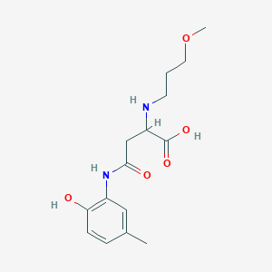 molecular formula C15H22N2O5 B2801490 4-((2-Hydroxy-5-methylphenyl)amino)-2-((3-methoxypropyl)amino)-4-oxobutanoic acid CAS No. 1047682-48-3