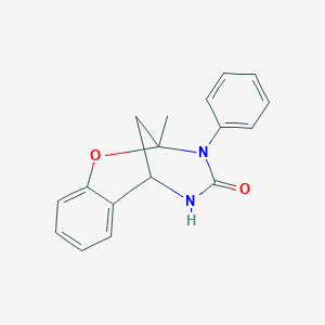 molecular formula C17H16N2O2 B2801492 2-methyl-3-phenyl-2,3,5,6-tetrahydro-4H-2,6-methano-1,3,5-benzoxadiazocin-4-one CAS No. 702655-50-3